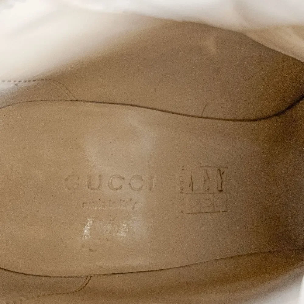 Gucci Magnum Garnet Red Patent Leather Lug Sole Lace Up Boots 37.5 Block Heel - Picture 12 of 12